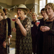 Laura Carmichael, Penelope Wilton, Joanne Froggatt, Raquel Cassidy, and Samantha Bond (Photo: Nick Briggs/Carnival Film & Television Limited 2015 for MASTERPIECE)